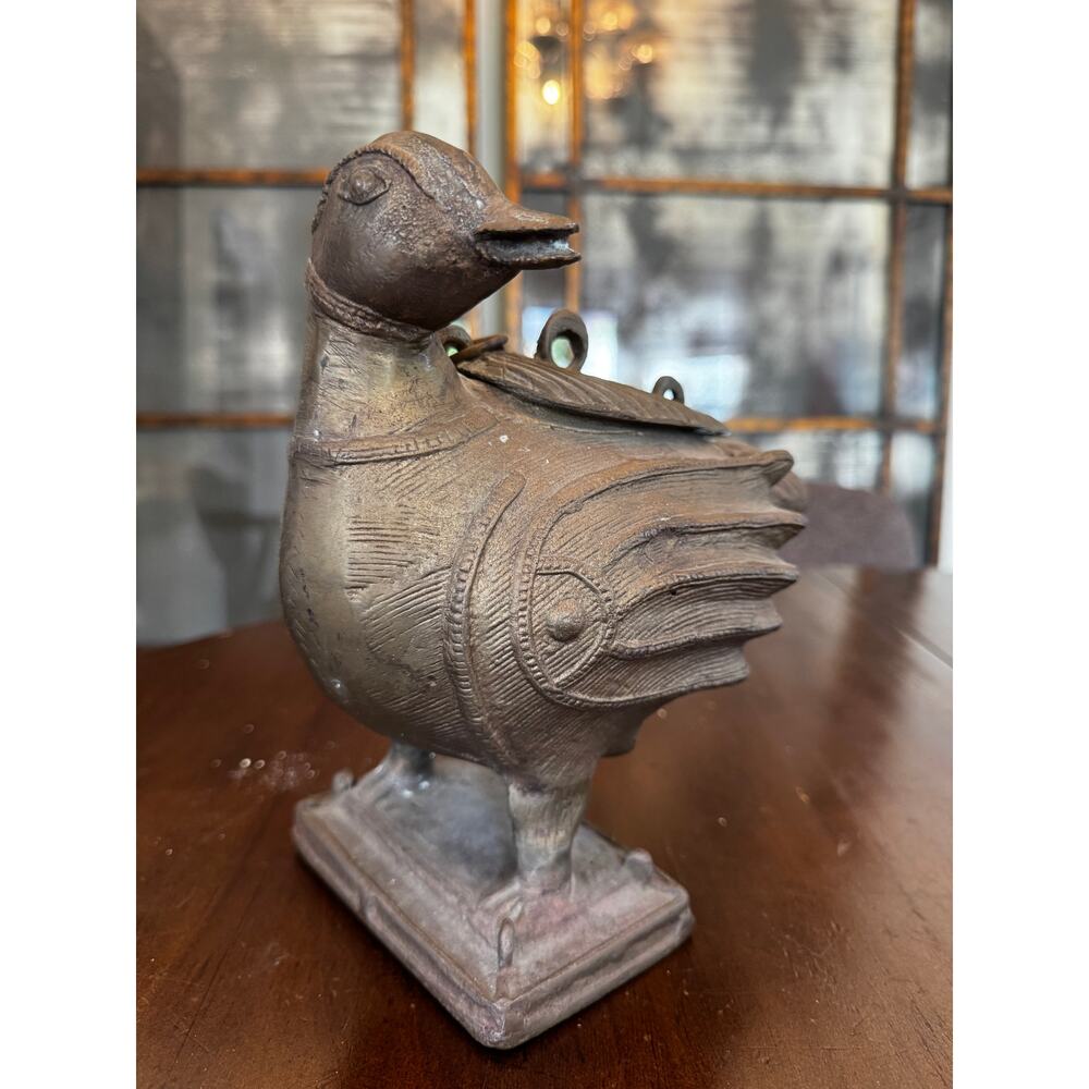 RARE - Mid Century Bronze Duck Indian Incense Burner - Large - Picture 5 of 7